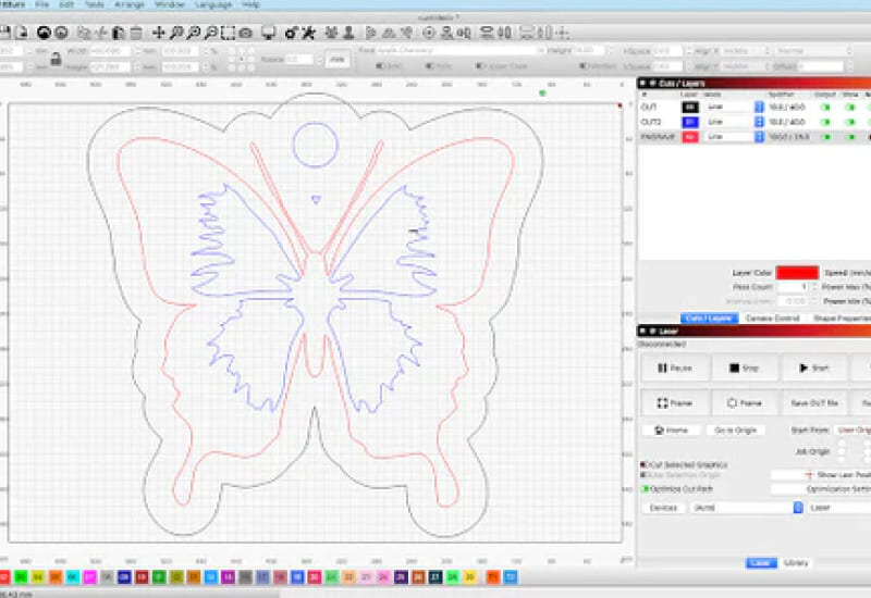 setting layers for designs in lightburn laser software
