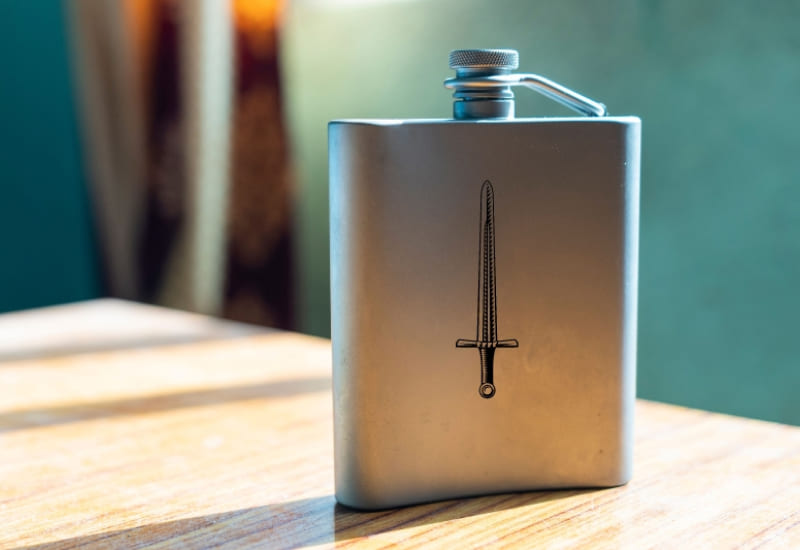 laser engraved flask