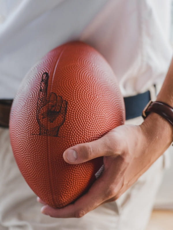 laser engraved football