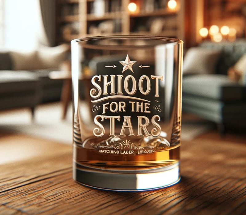 laser engraved whiskey glass