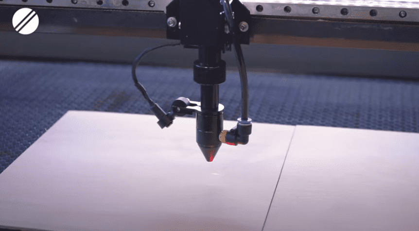 omtech laser machine engraving wood