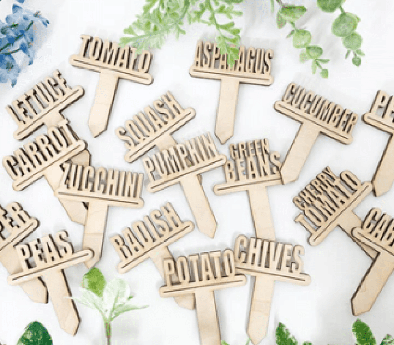 plant garden stakes wooden laser engraver garden stakes