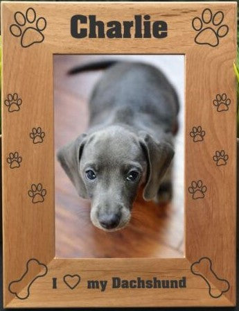 laser engraved picture frame custom photo frame dog