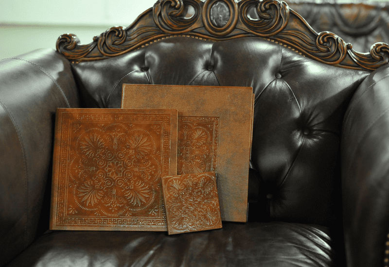 Leather laser engraved books