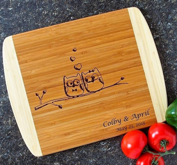 Laser engraved cutting board