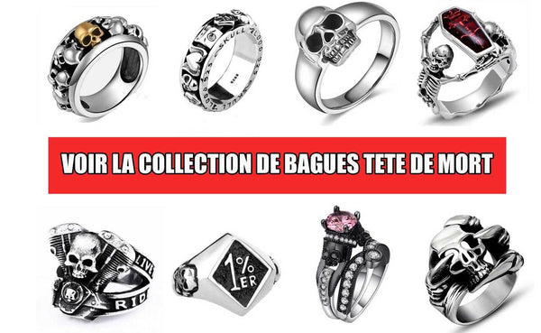 bague tete de mort pas cher