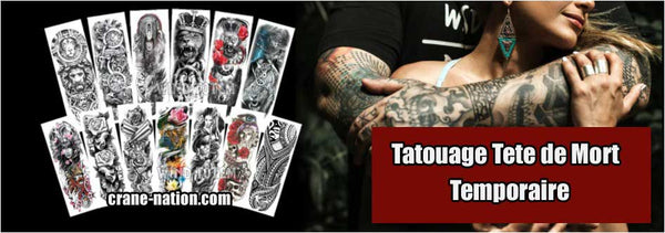 tatouage ephemere tete de mort