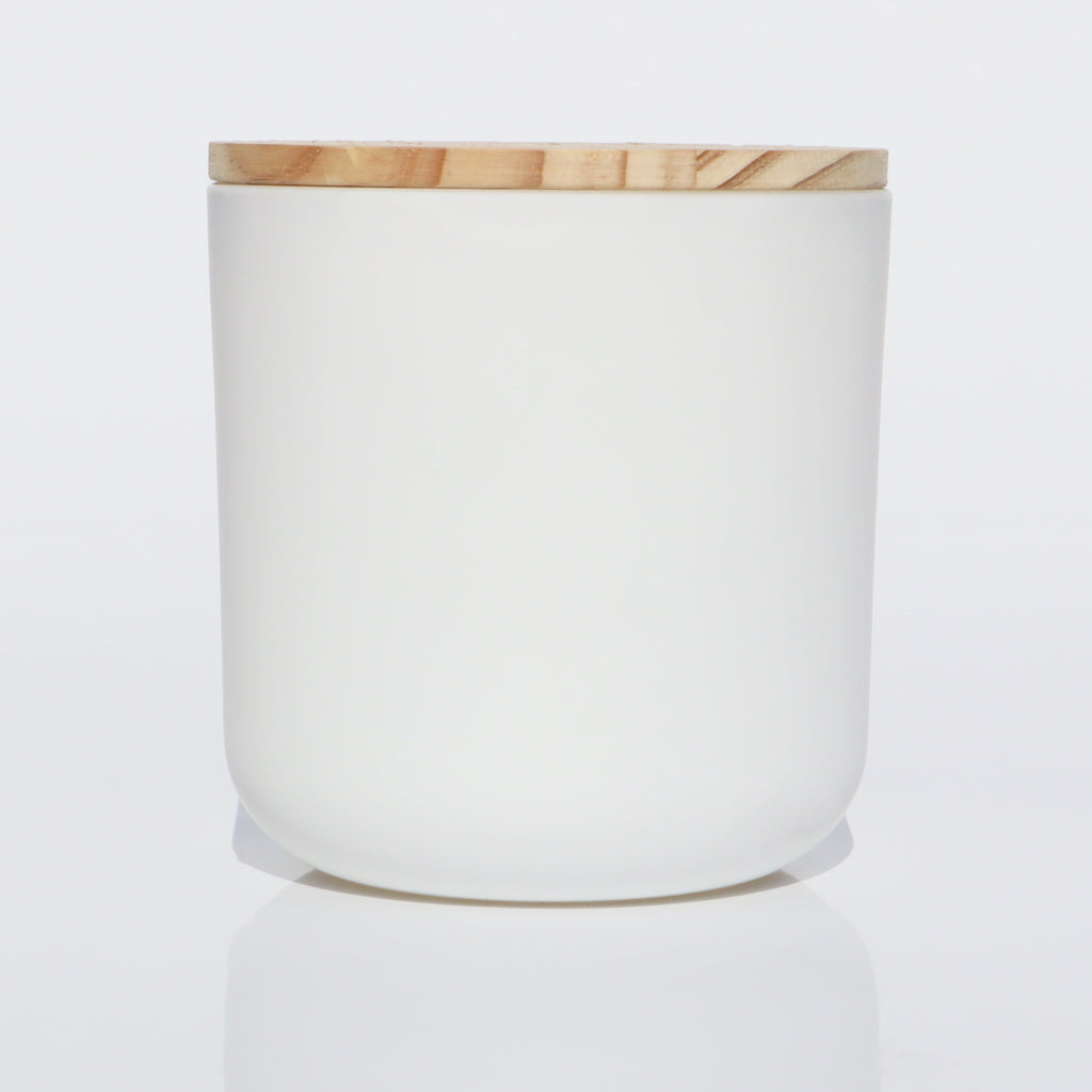 Custom Luxury White Candle Vessels With Lids And Set Gift