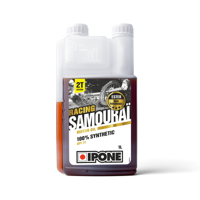 Bidon doseur 1L SAMOURAI RACING huile moteur pour motos 2 temps ipone