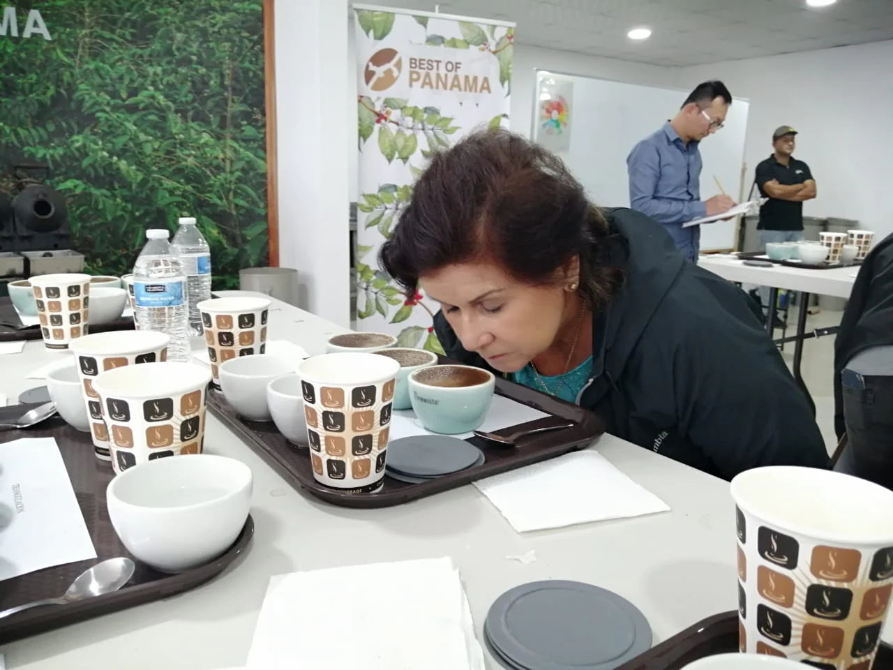 Virginia Rojas at cupping training at Best of Panama event.  