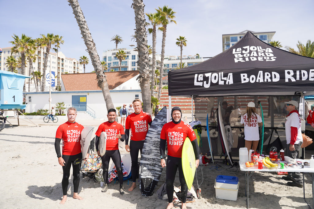 Men getting ready for their heat in a surf contest