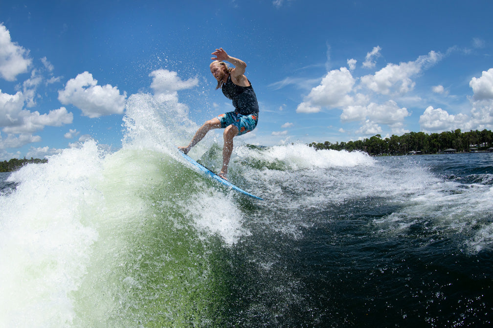 Cole Vanthof wake surfing the Underbite