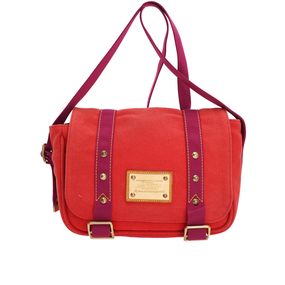 Louis Vuitton, Bags, Louis Vuitton Besace Canvas Antigua Red Tan