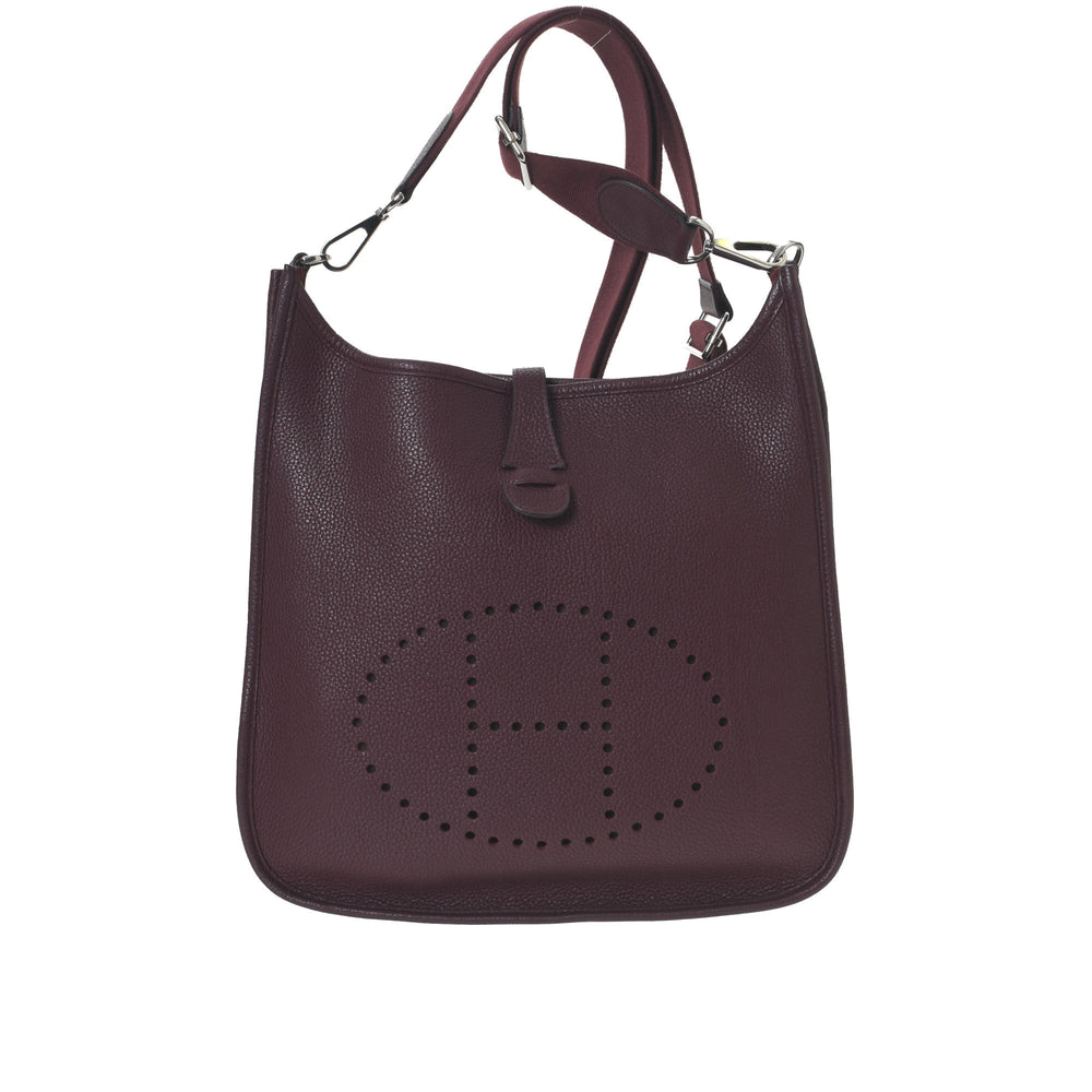 Hermes Bag Evelyne PM Black Clemence Palladium Hardware at 1stDibs