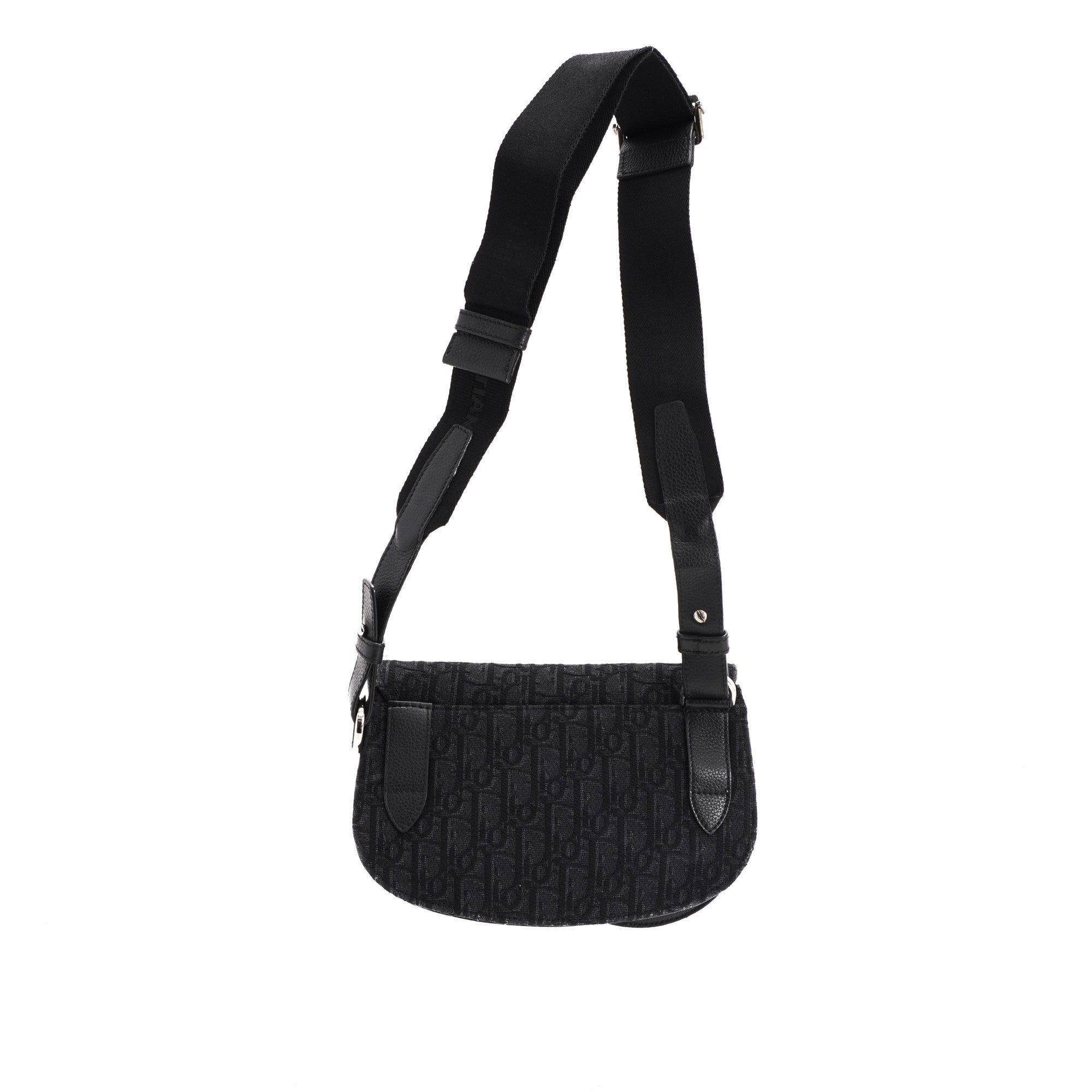 Saddle Sling Bag, Used & Preloved Dior Crossbody Bag, LXR Canada, Black