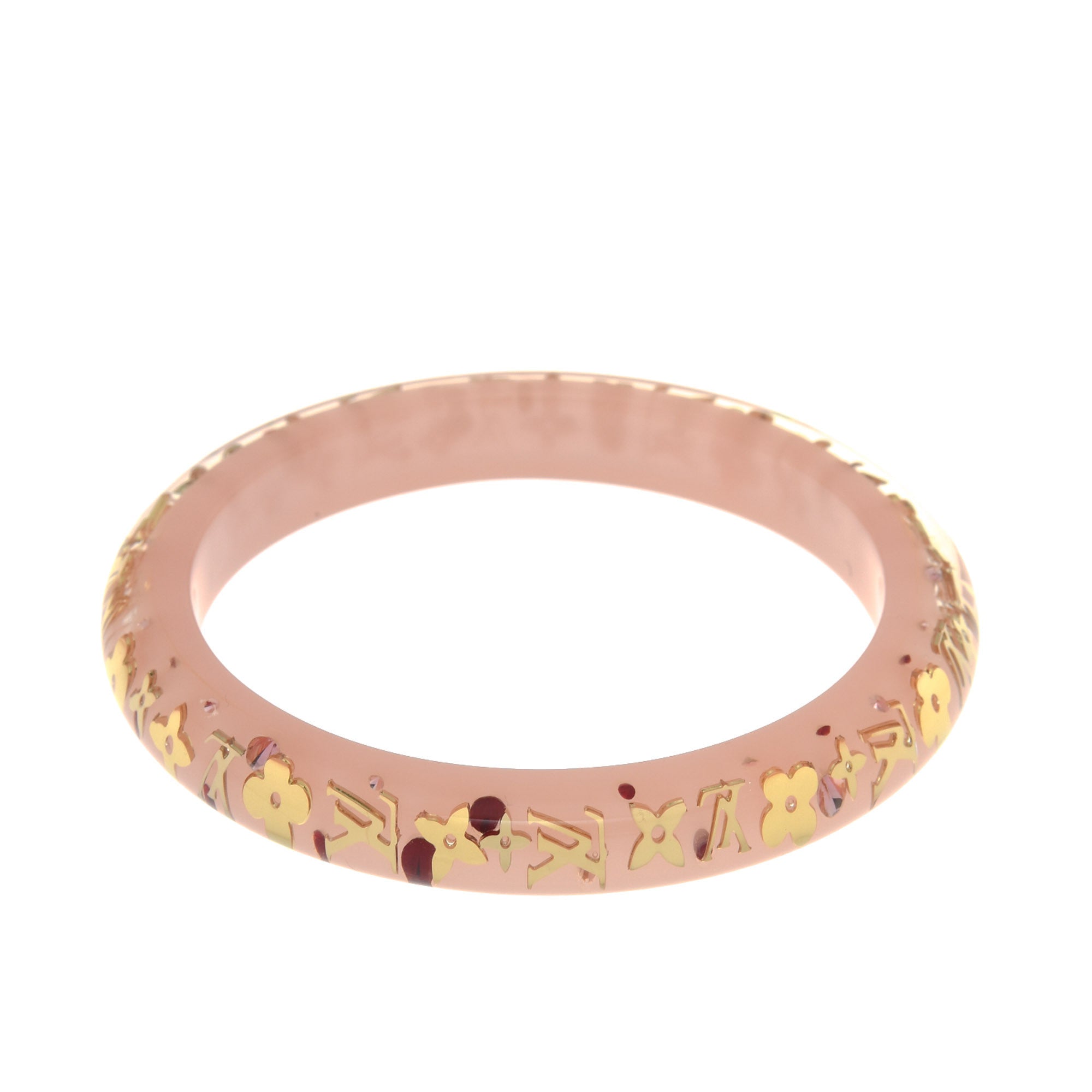 Louis Vuitton Clear Resin Monogram Inclusion Bangle Bracelet Size 20cm  Louis Vuitton