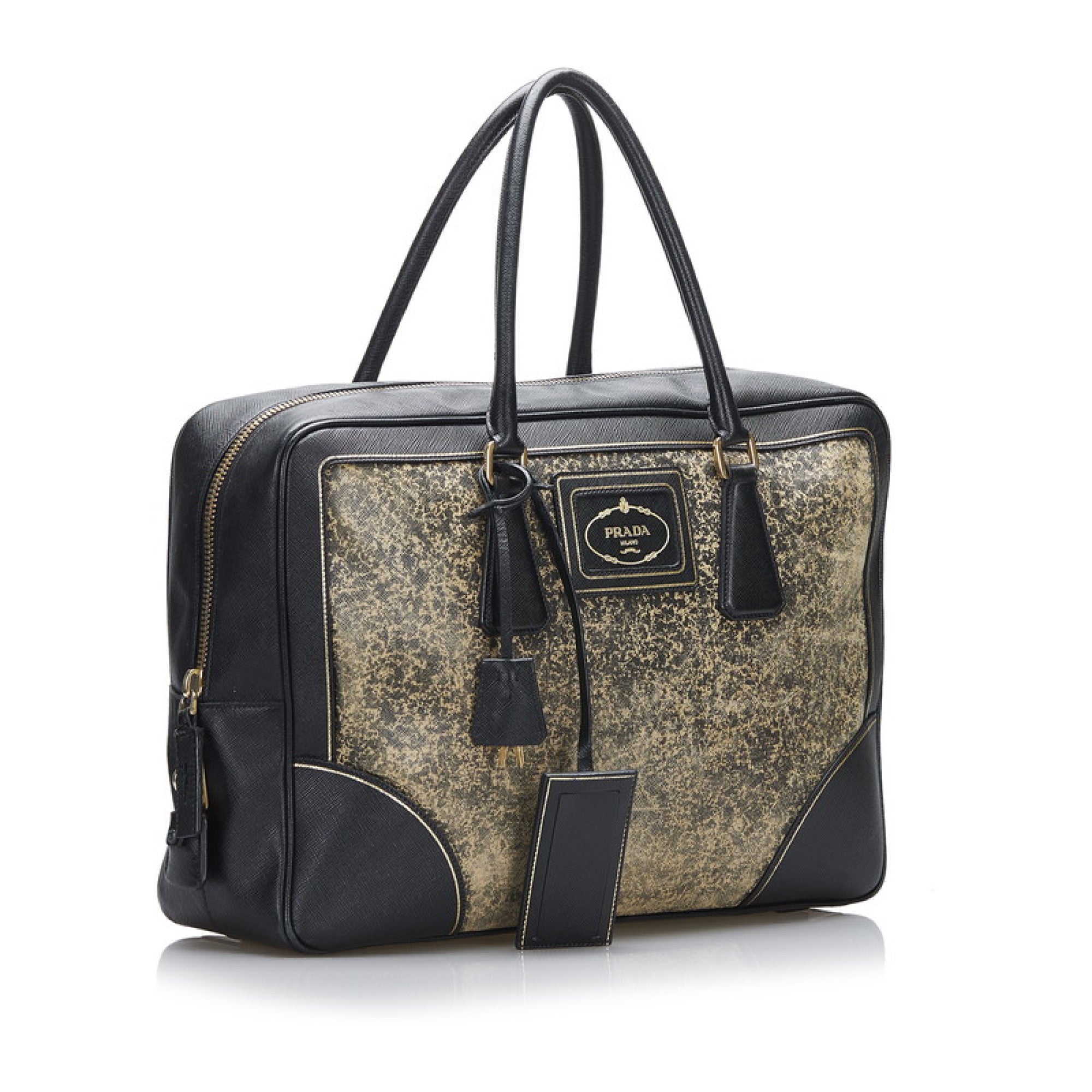 Saffiano Leather Handbag, Used & Preloved Prada Handbag, LXR Canada, Black