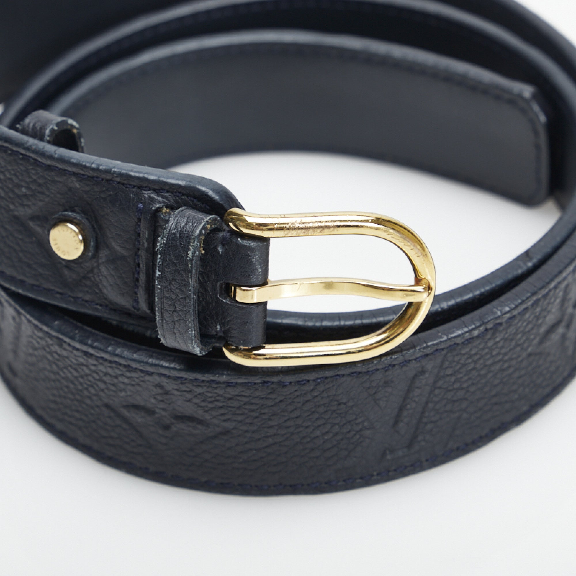 Blue Louis Vuitton Monogram Empreinte Ceinture Gracieuse Belt