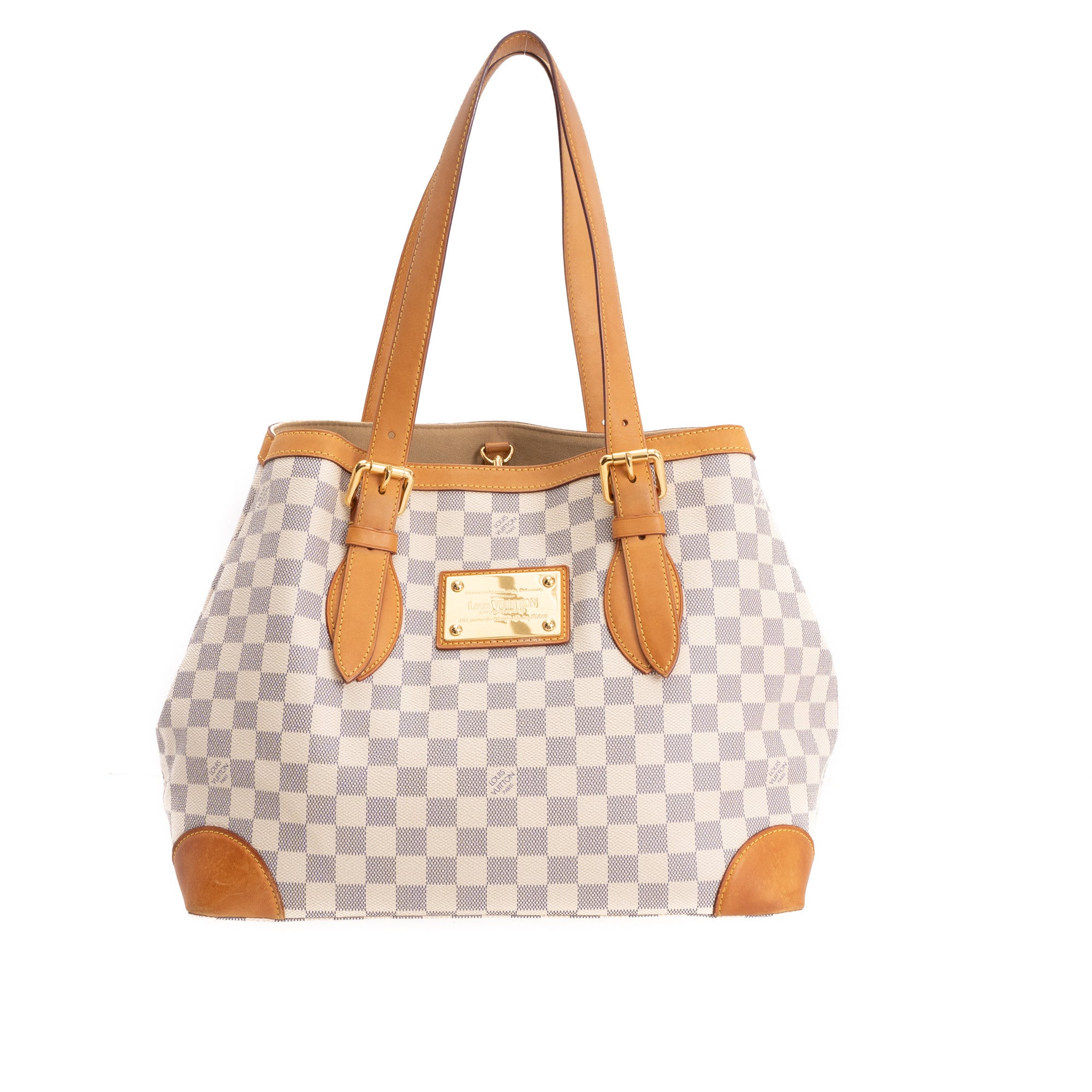 Louis Vuitton, Bags, Louis Vuitton Damier Azur Hampstead Pm Shoulder Tote  Bag Lv White