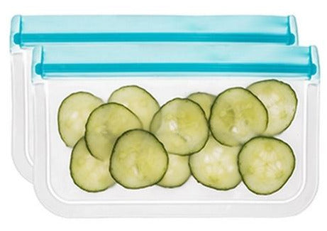 Blue Avocado reZip Seal Storage Bags Lunch 1 Quart Aqua Pack Of 2 - Office  Depot