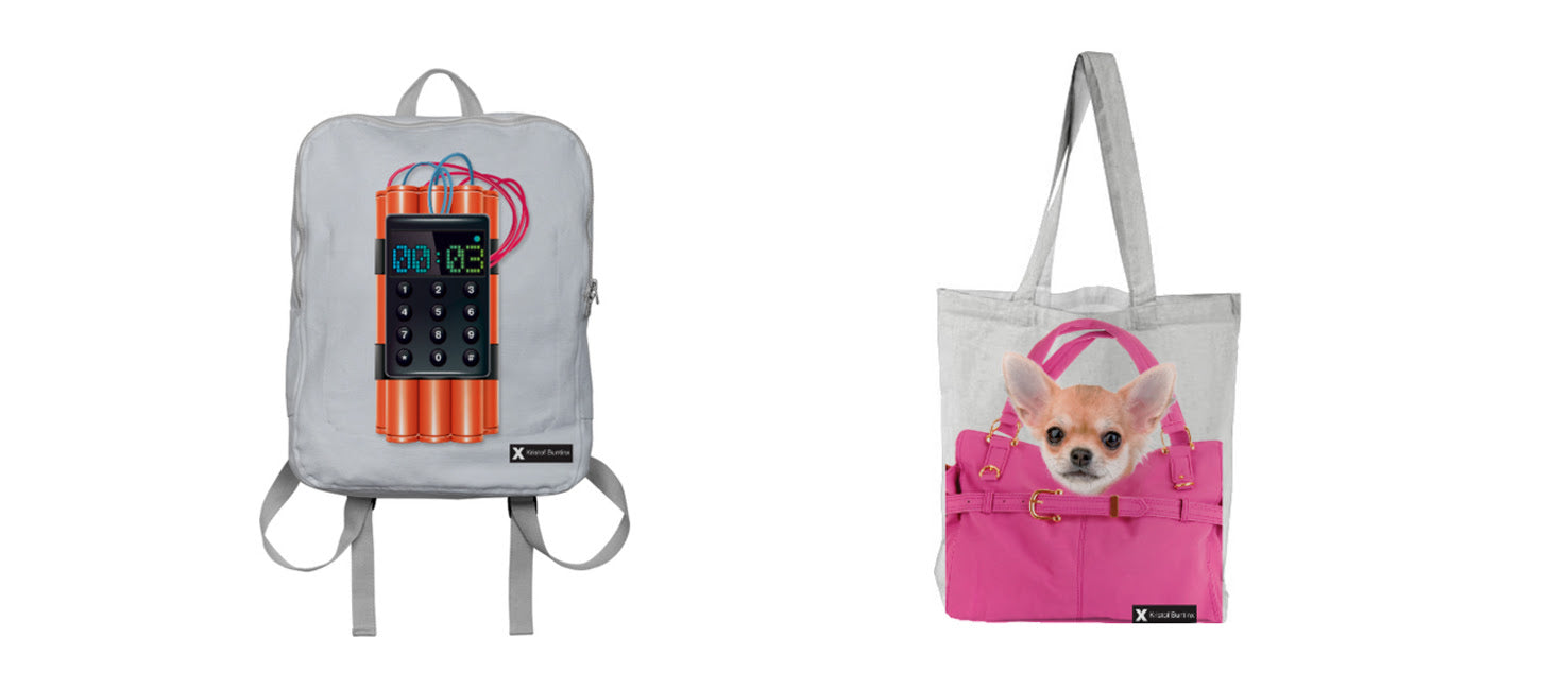 The Suicide Bomber Backpack and The Doggy Bag designed by Kristof Buntinx
