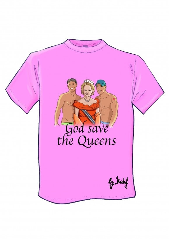 T-shirt "God save the Queens"  door Kristof Buntinx