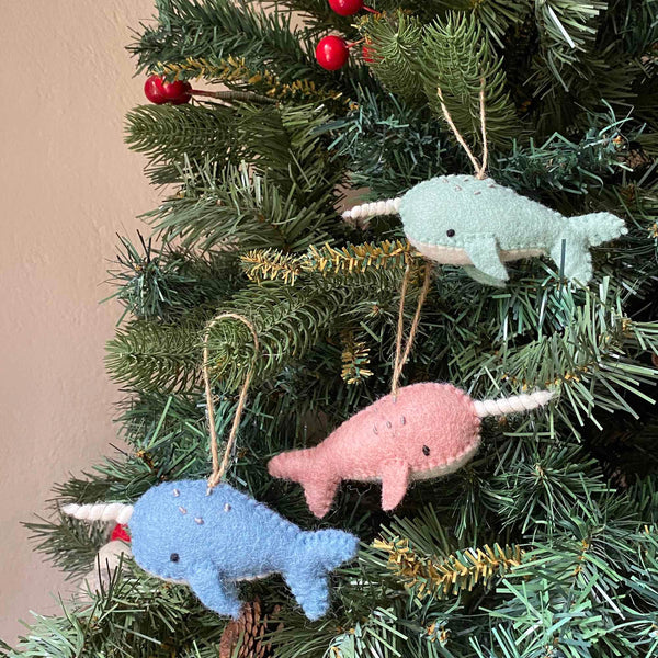 Felt Christmas Ornaments Set of 2 - Barn Owls – Ganapati Crafts Co.