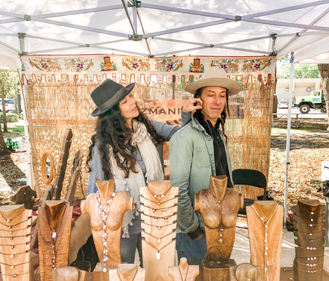 Pamela and Jeff, the co-owners of Talizmani, create bohemian trinkets made with stardust and love.