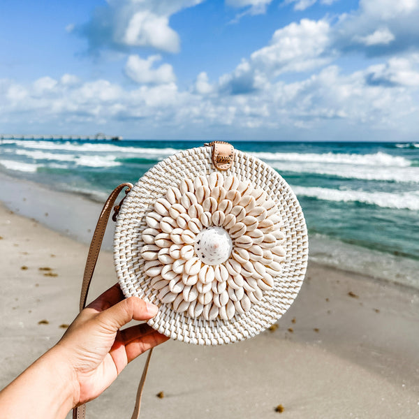 Handmade Round Ata Rattan Handbag Star Style at Angie Wood Creations