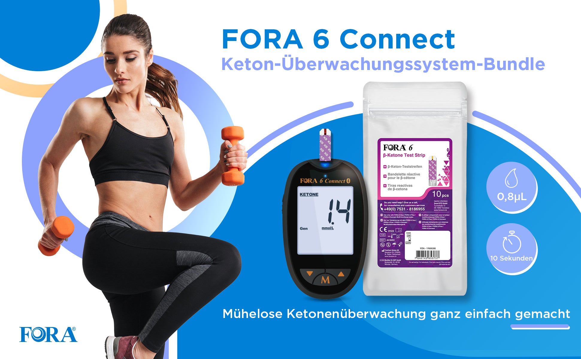 FORA 6 Connect blutzuckermessgeräte Bluetooth