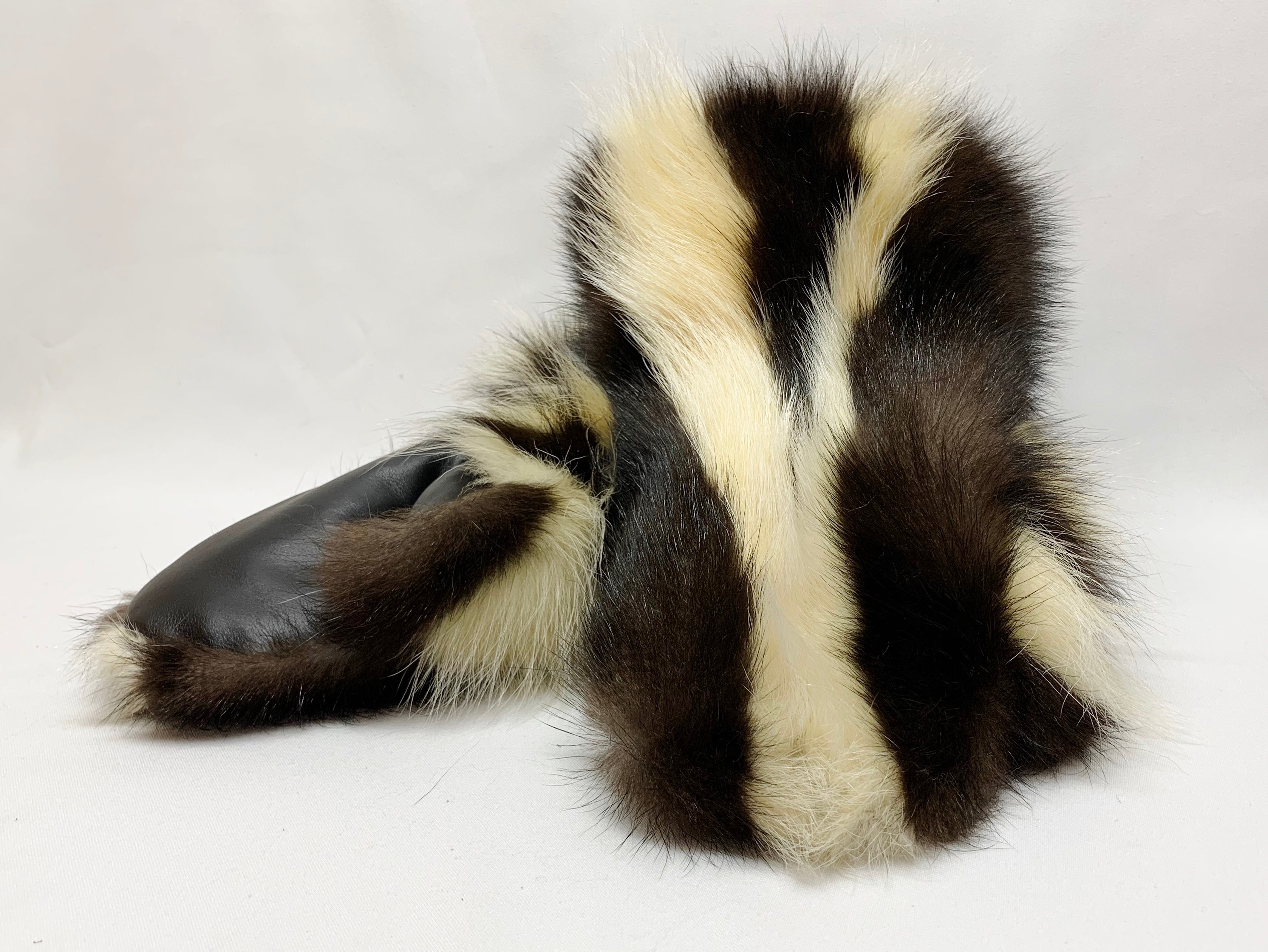 skunk fur mittens