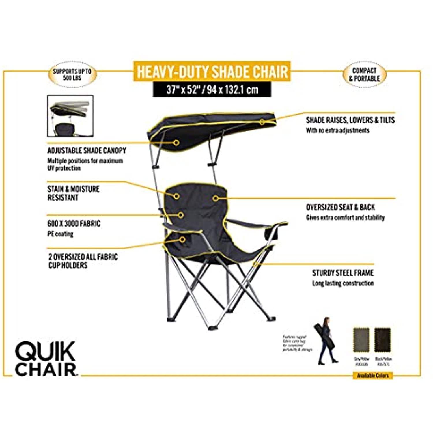 quik shade heavy duty max shade chair