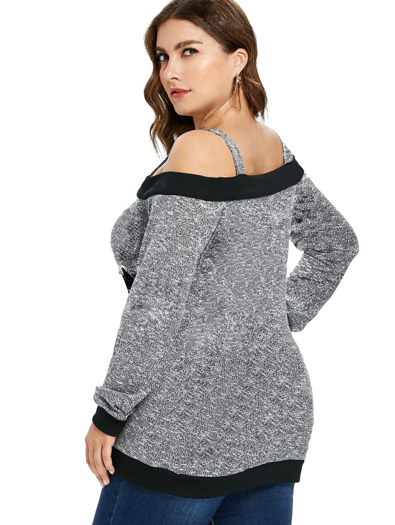 women's plus size off the shoulder sweatshirt