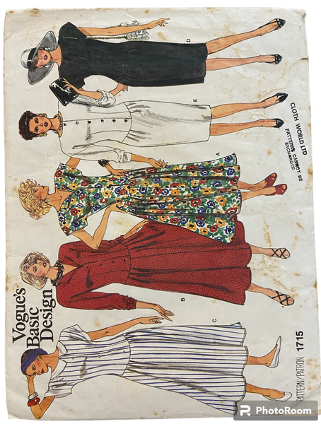 Vintage 80's Vogue 1679 BRIDAL WEDDING DRESS GOWN Sewing Pattern Women  UNCUT