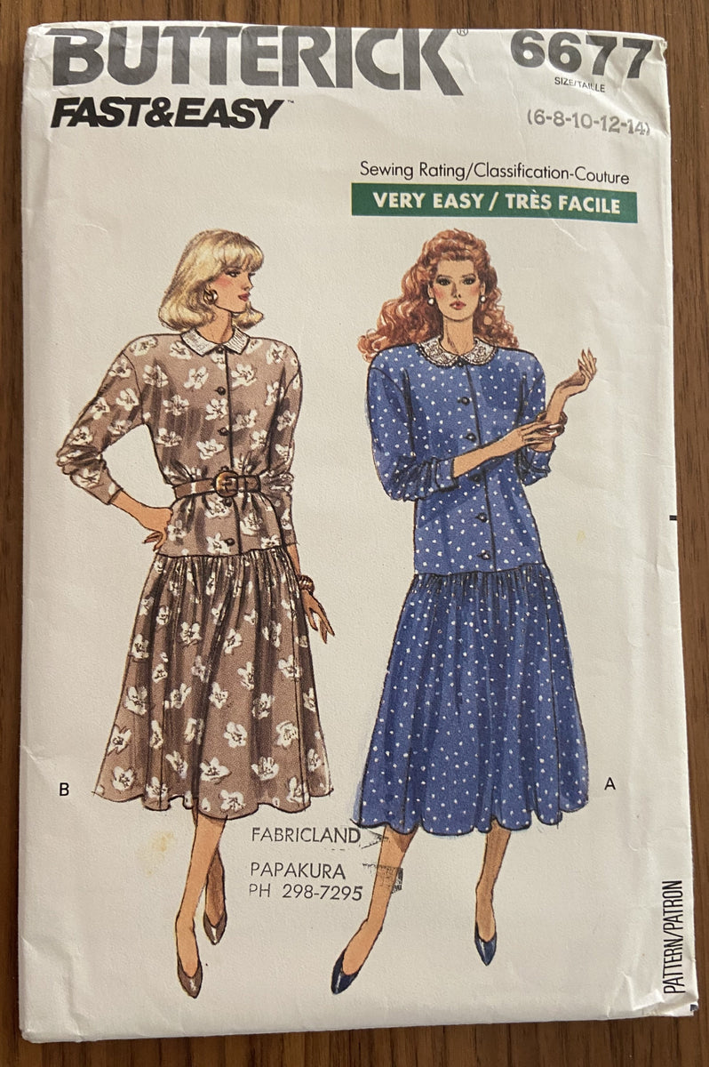 Butterick 6677 vintage 1980s dress sewing pattern – the vintage pattern ...