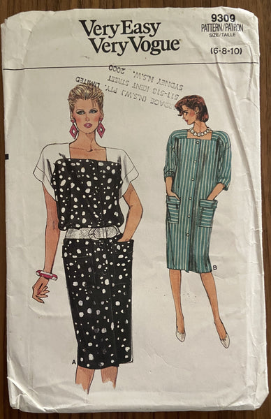 Vogue 9309 vintage very easy very vogue 1980s dress sewing pattern Bus ...