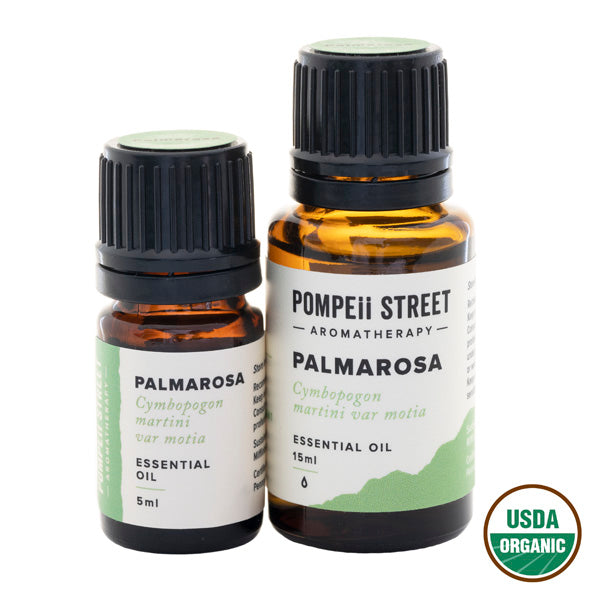 Palmarosa Essential Oil | Certified Organic | Pompeii Street Aromatherapy