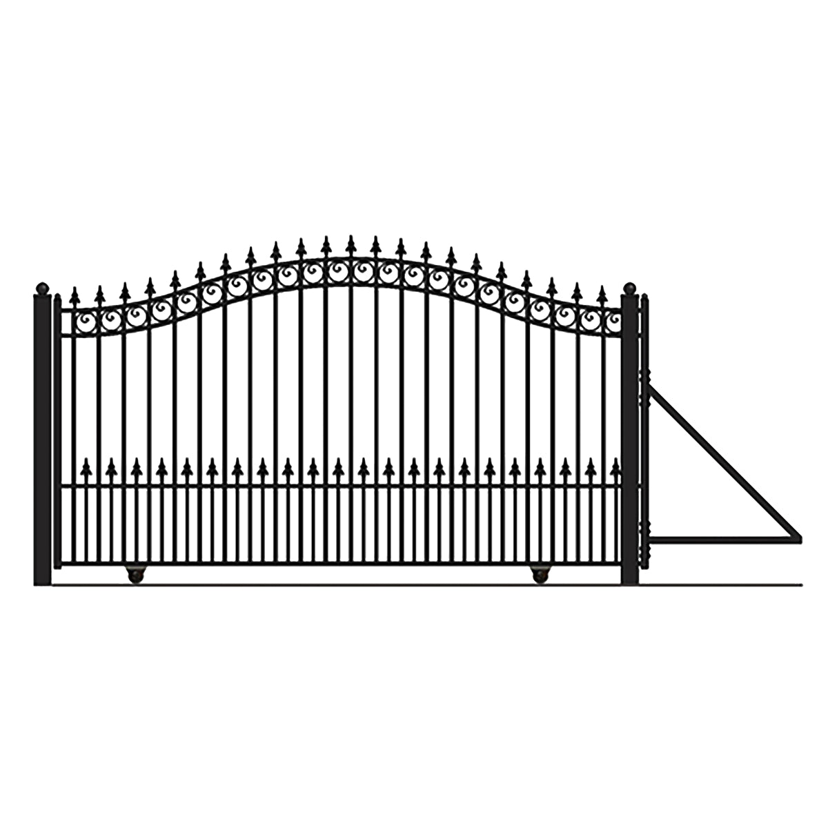 Aleko Steel Sliding Driveway Gate - PRAGUE Style - 16 x 6 Feet DG16PRASSL-AP