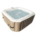 Aleko Square Inflatable Hot Tub Spa with Cover - 6 Person - 250 Gallon - Brown and White Aleko