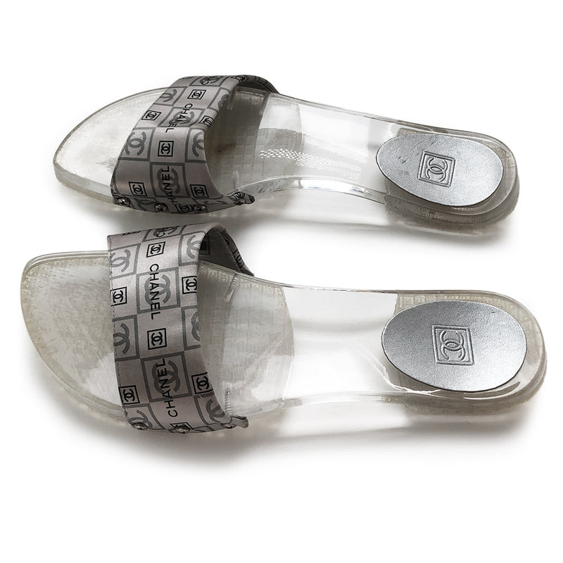 chanel lucite slides