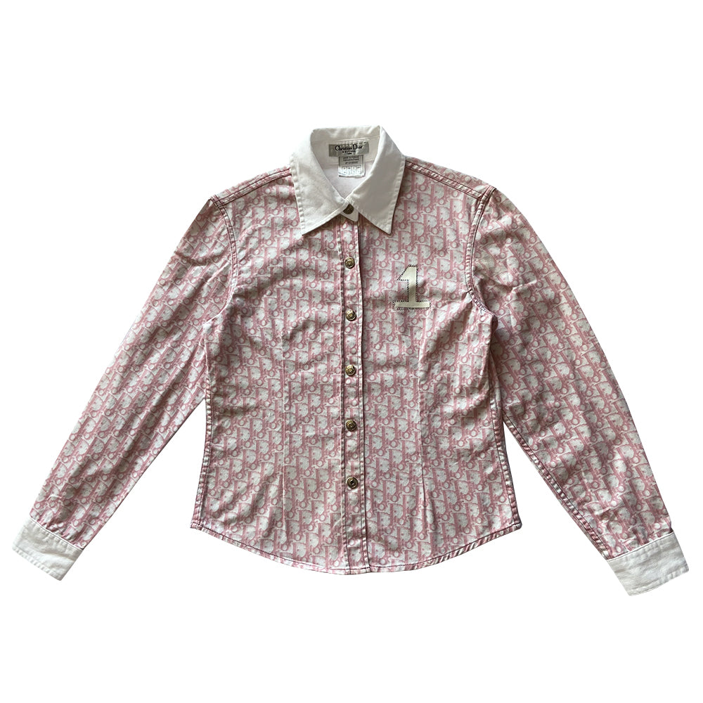 Christian Dior Pink Diorissimo Long Sleeve Button Up Shirt - S ...