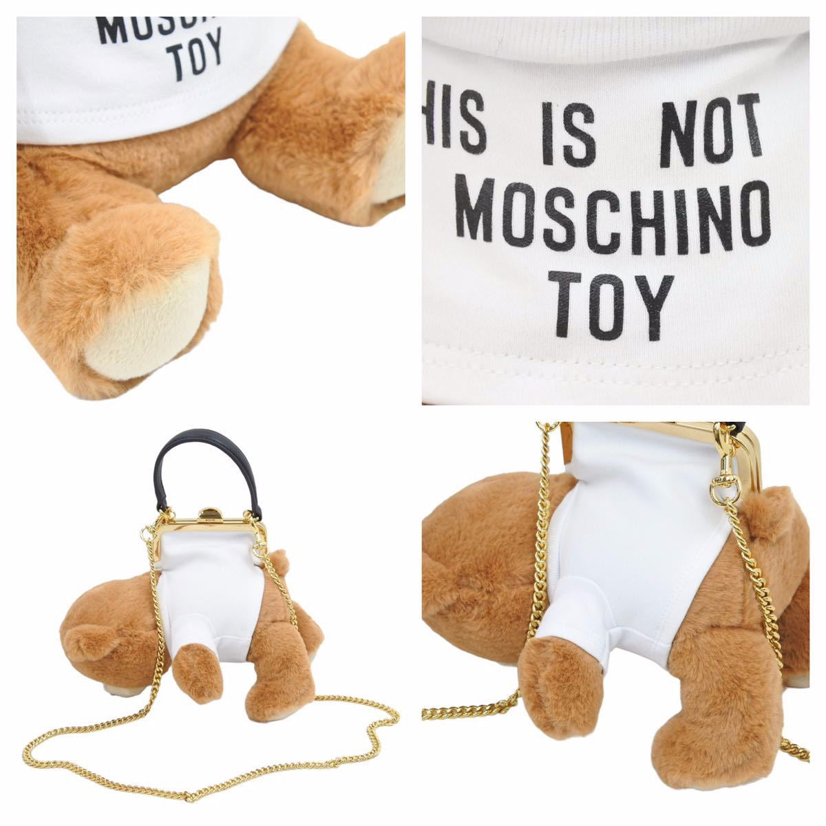 極美品 MOSCHINO モスキーノ 2way ショルダーバッグ テディベア