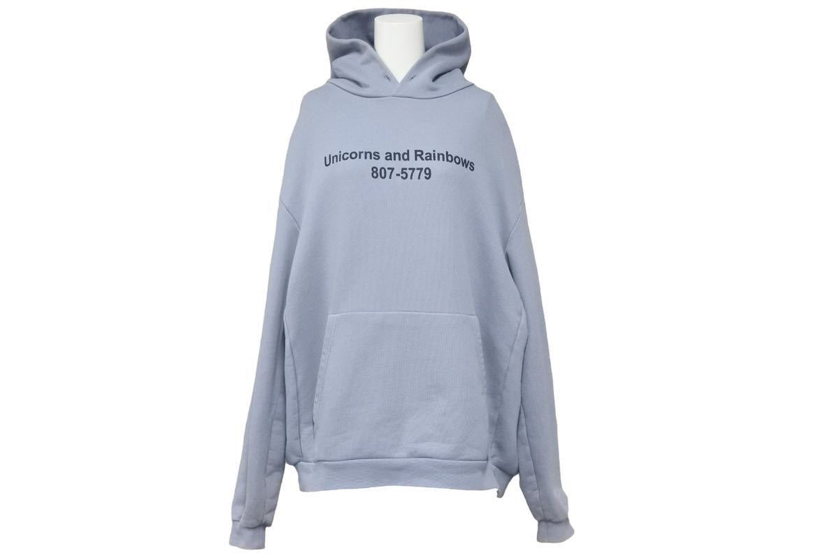 VETEMENTS ヴェトモン ユニコーン パーカー ブルー オーバーサイズ