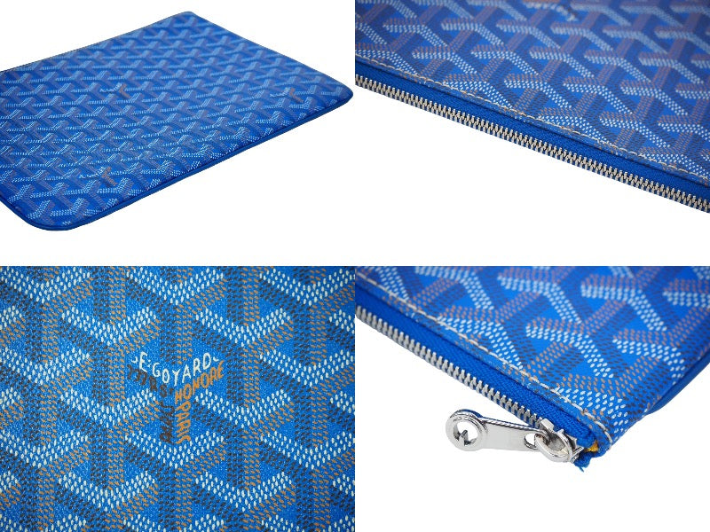 GOYARD ゴヤール ヘリンボーン柄 セナMM クラッチバッグ グリーン PVC