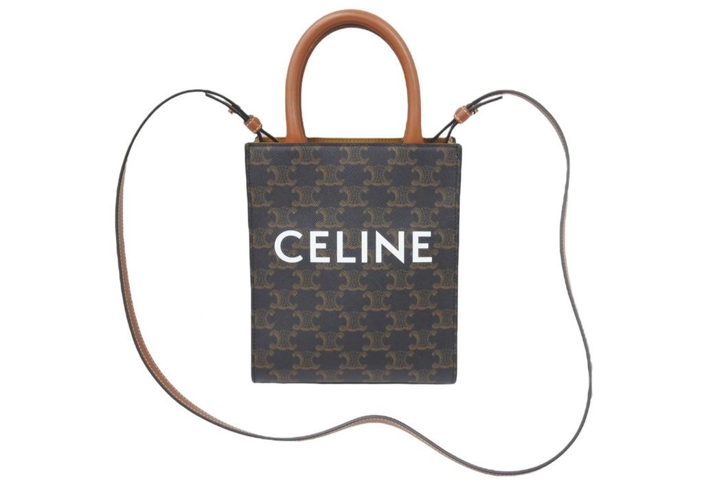 極美品 CELINE セリーヌ トリオンフ バーティカル カバスモール 2WAY