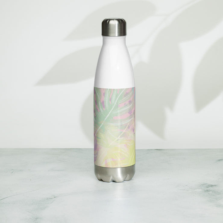 Tropical print stainless steel water bottle