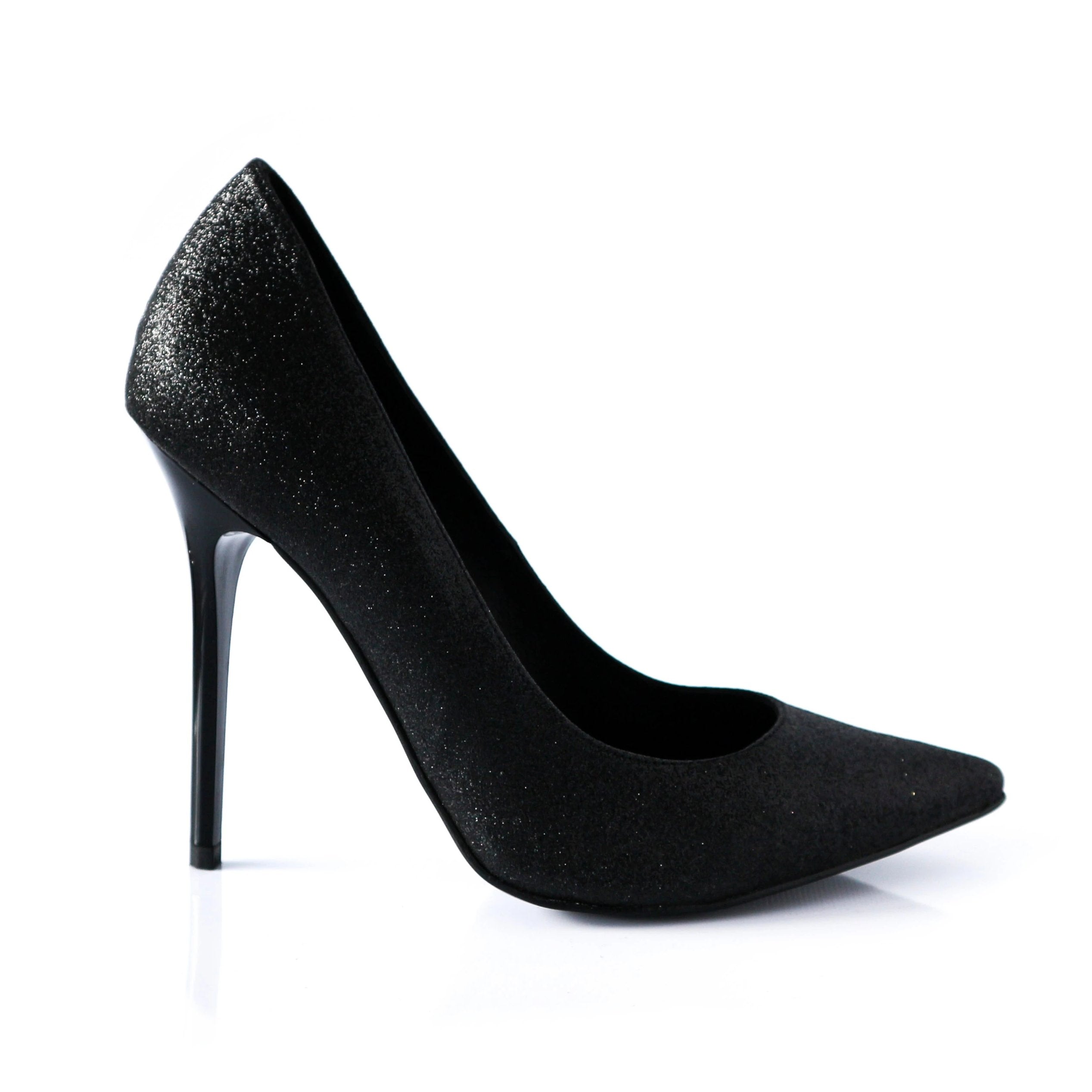 black glitter high heels