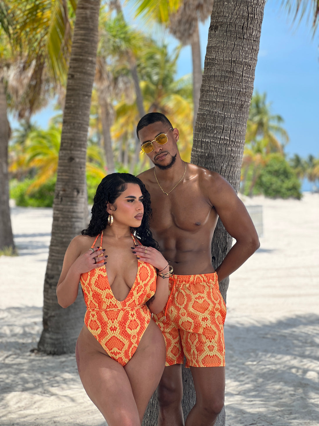 TROPICAL BAE COUPLES MATCHING SWIMSUITS – 2Baecation
