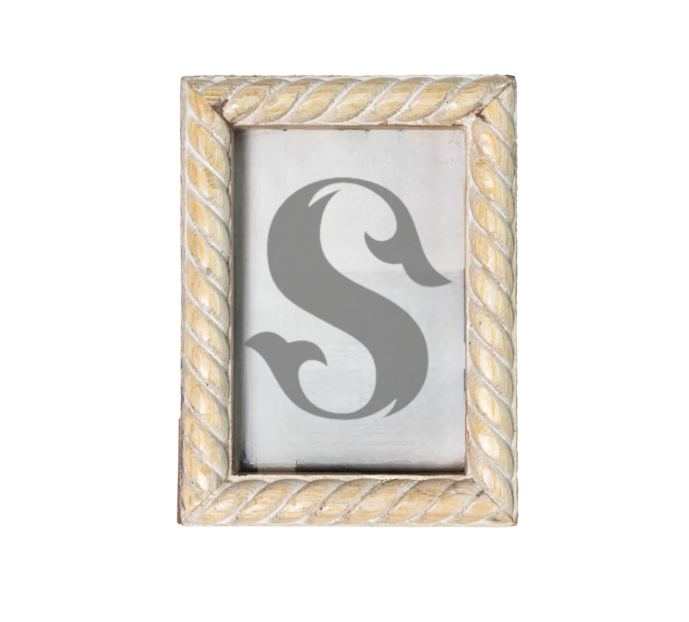 Carved Mango Wood Photo Frame - 4x6