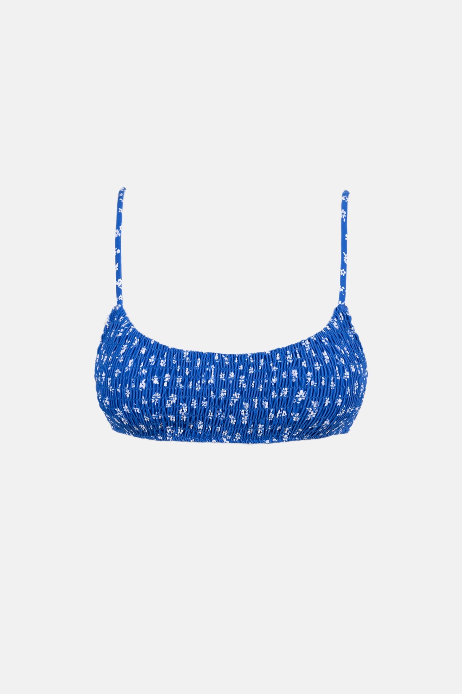 Elodie Floral Smocked Crop Top Blue